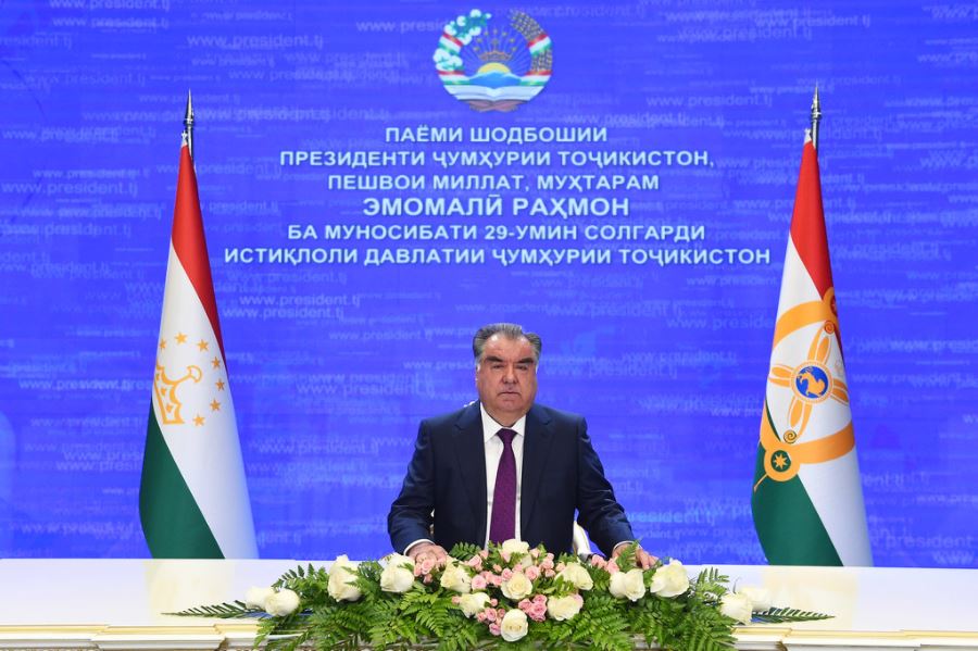 Message of Congratulation by the Leader of the Nation, President of the Republic of Tajikistan, H.E. Emomali Rahmon on the occasion of the 29th anniversary of the State Independence of the Republic of Tajikistan