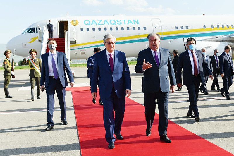 Welcoming of the President of the Republic of Kazakhstan Qosim-Jomart Tokayev in Dushanbe International Airport
