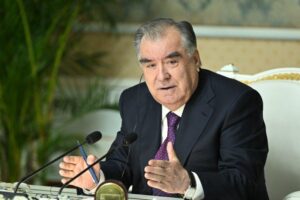President of Tajikistan Emomali Rahmon attends the meeting of the National Development Council