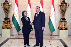 President of Tajikistan Emomali Rahmon received the Executive Secretary of the UN Economic and Social Commission for Asia and the Pacific Armida Salsia Alishahbana